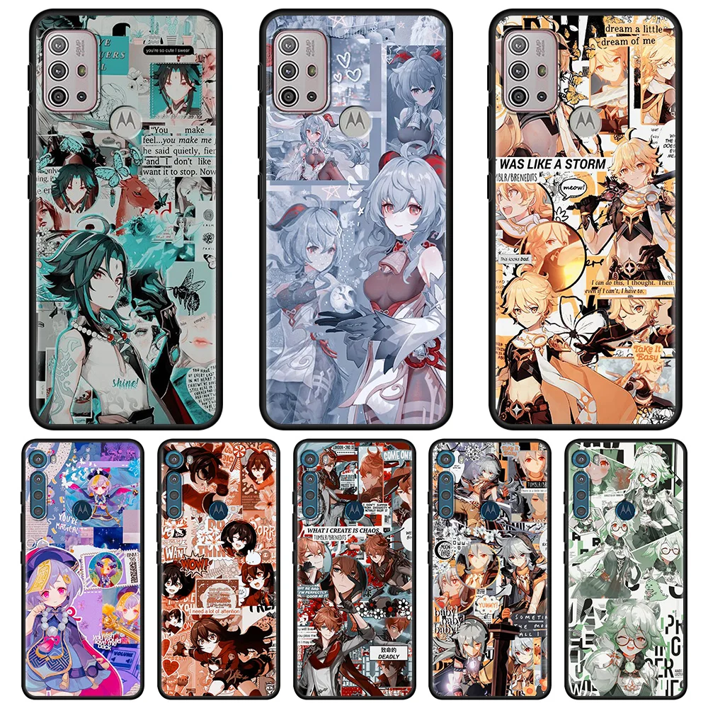 Genshin Impact Anime For MOTOROLA G60 G50 G200 G71 G31 G30 G9 G8 Power Lite Plus Edge 20Lite 30 One Fusion Phone Shell Case