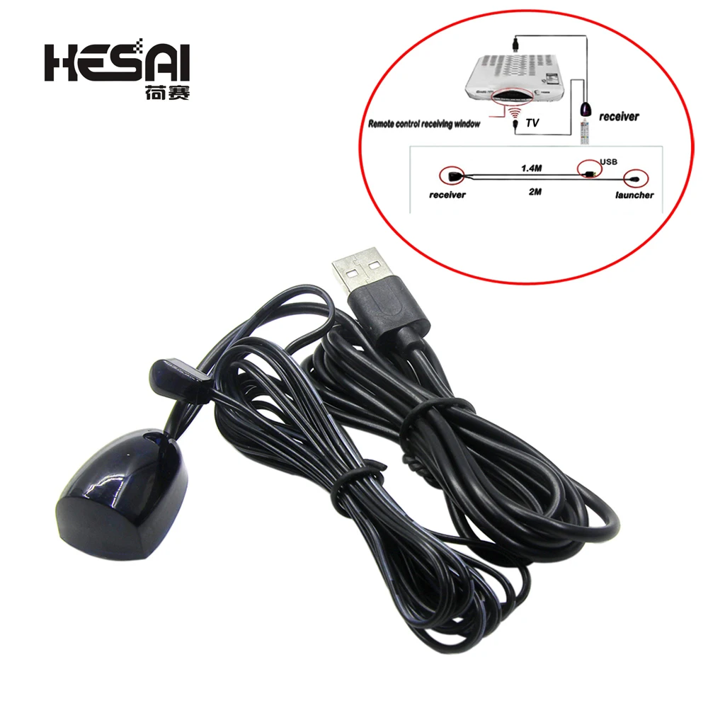 Practical USB Adapter Infrared IR Remote Extender Repeater Receiver Transmitter Applies to All Remote Control Devices 2M