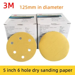 3m 236u 5 Inch 6 Hole Sandpaper 125mm Disc Flocking Round Pneumatic Sanding Machine Polishing Pad