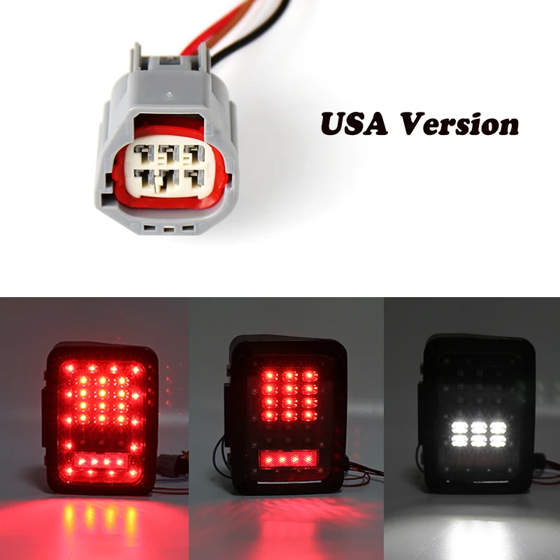 2X Led Taillight car JK Brake Light Reverse Light Signal Light For Jeep European & US version 2007~2015 wrangler LED taillight.