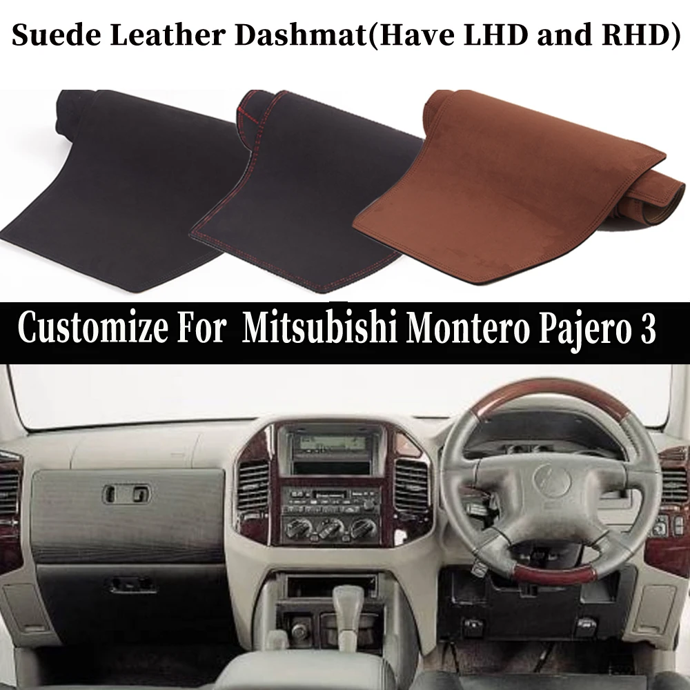 

Accessories Car-styling Suede Leather Dashmat Dashboard Cover Dash Carpet For Mitsubishi Montero Pajero 3 V77 V75 v73 2000-2006