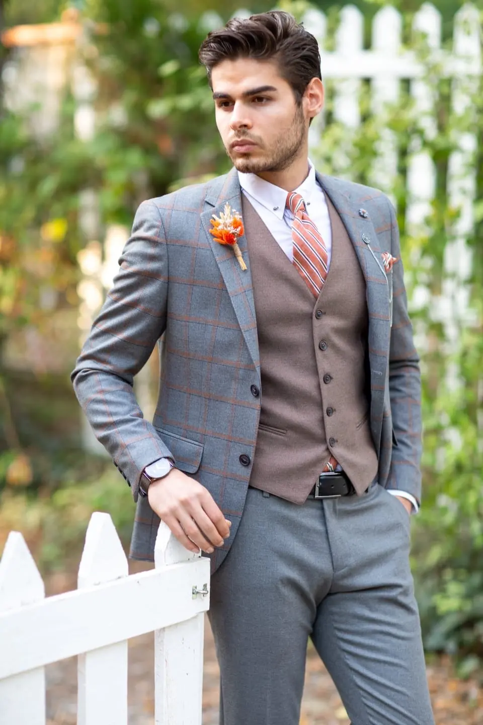 Abito da uomo su misura 2020 smoking da sposa Plaid abiti da uomo migliori abiti da sposo smoking in Tweed abiti da 3 pezzi (giacca + pantaloni + gilet)