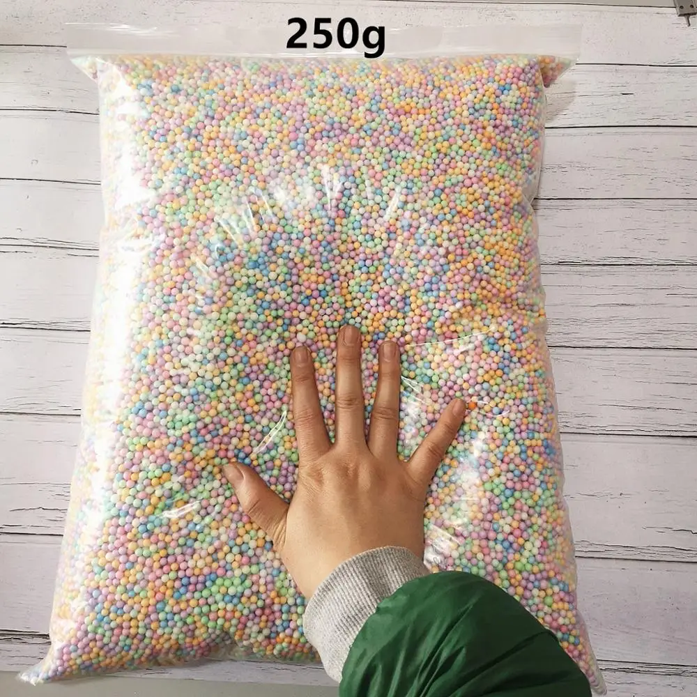 250g 4-6mm Assorted Colors Crafts Polystyrene Styrofoam Filler Foam Mini Seed Beads Balls For Jewelry Making DIY Gift Accessorie