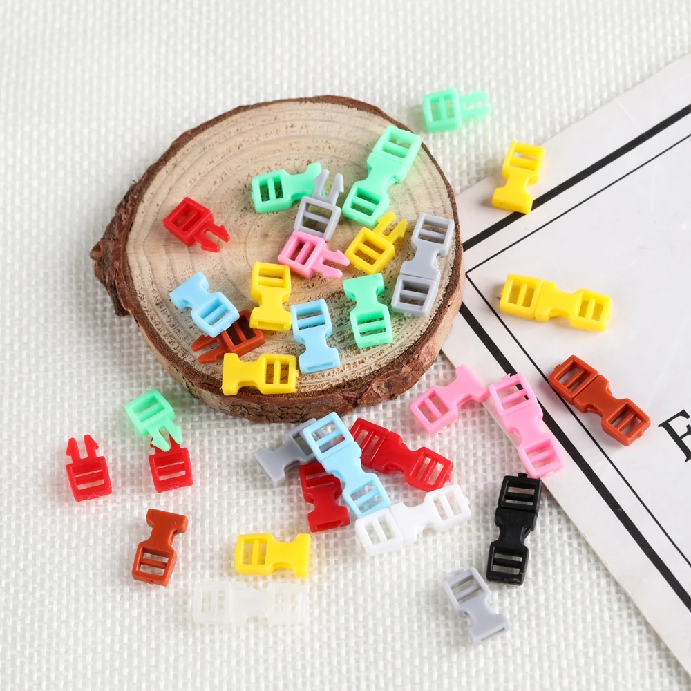 10Pcs 6mm Tiny Buckle for DIY Doll Bag Handmade Plastic Bracelet Strap Buckle Mini Backpack Button Dollhouse Camping Accessories