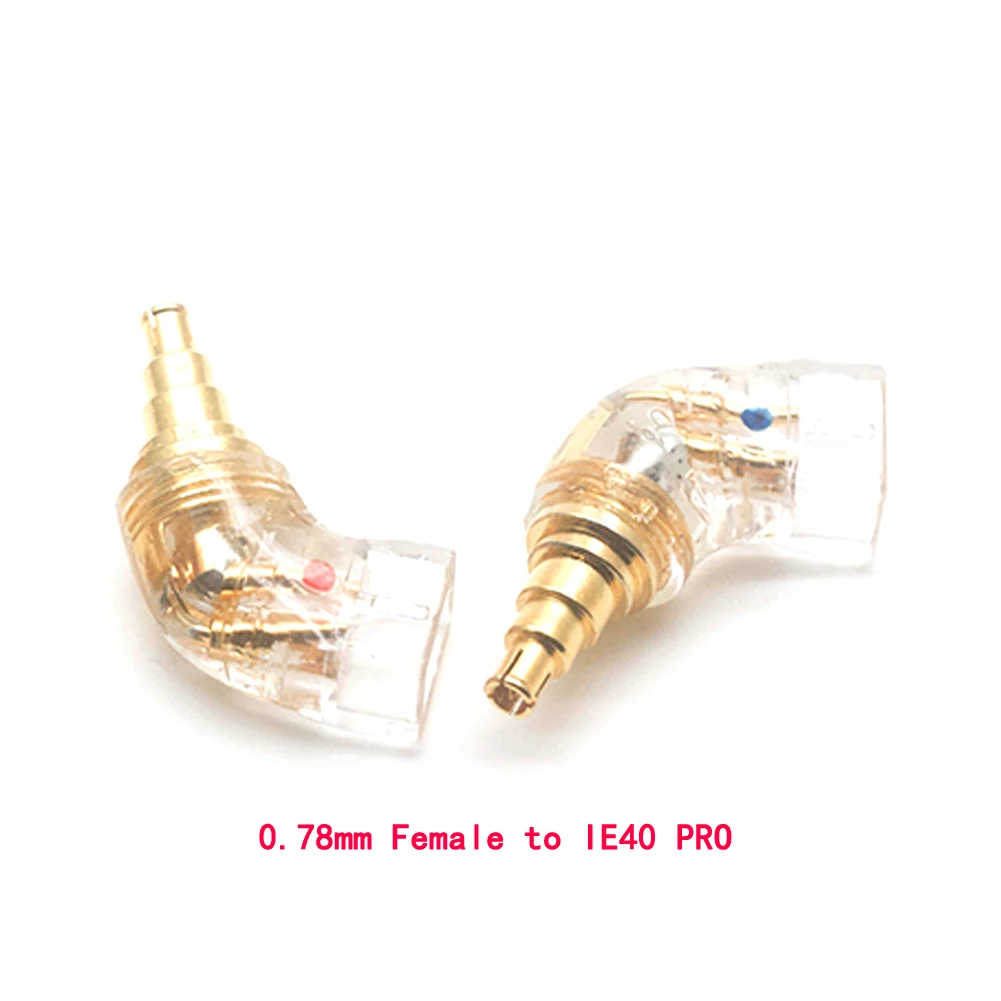 Thouliess Pair Gold Plated Headphone Plug for IE40 IE 40 PRO Male to MMCX/0.78mm Female Converter Adapter