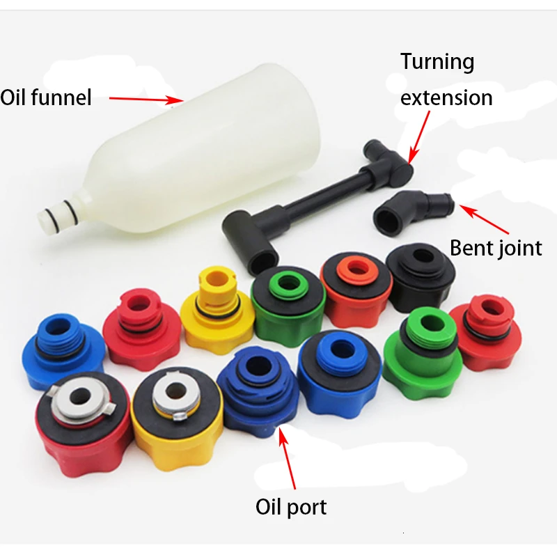 15 pcs engine oil funnel set universal anti-overflow oil filter tool kit filling system automatic repair plastic filling