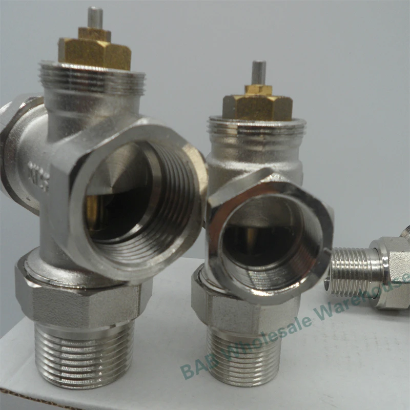 Brass Three way valve Thermostatic Radiator Valve for heating system T type temperature controller valve DN15 DN20 DN25 DN32