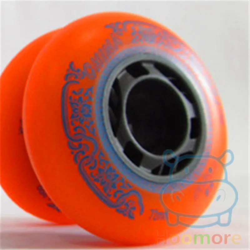 Famous Chinese Branded Slide Wheel for Sliding Inline Skates, 88A with Orange Blue 80mm 76mm 72mm 4 pcs/lot