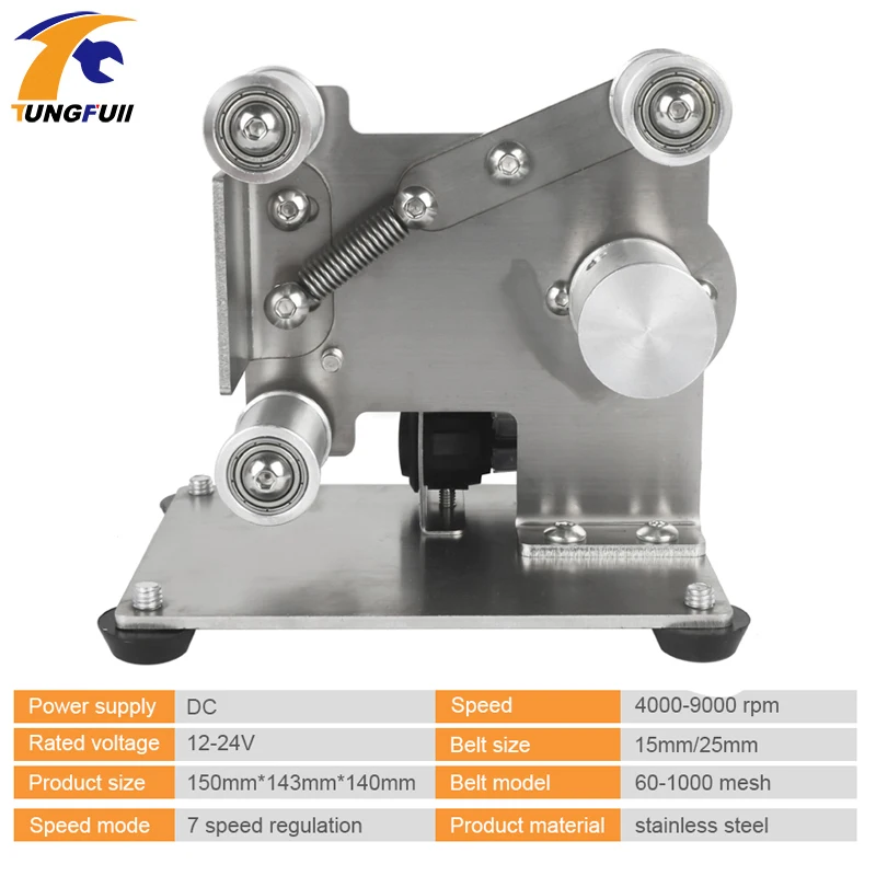 110V/220V Mini Elektrische Bandschuurmachine Riem Slijpmachine Sander Polijstmachine Slijpen Machine Blade Desktop Cutter 7 snelheid Aanpassen