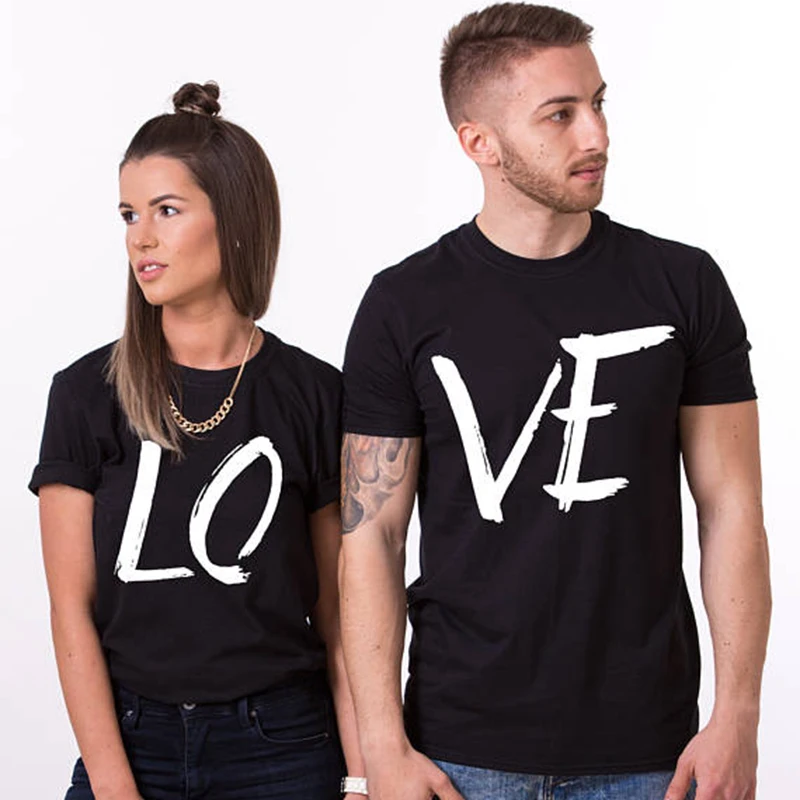 Funny Tshirt Valentines Boyfriend Clothing Soft Cotton Good Quality Love Matching Couple Tshirts for Lover