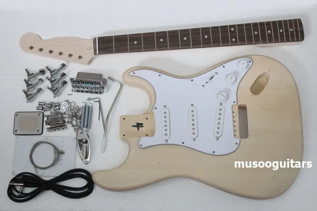 

Project unfinish electric guitar kit with all parts