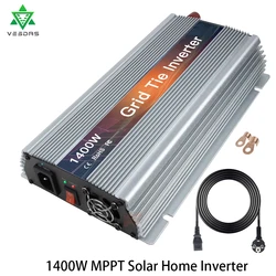 New 1400W Home MPPT Solar On Grid Tie Inverter 18V 24V 30V 36V Pure Sine Wave Inversor 110V 220VAC For PV Panel Wind Generator