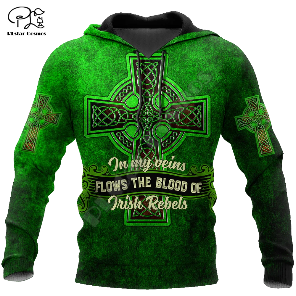 PLstar Cosmos 3D Print Ireland Clover Irish St.Patrick Funny Men/Women Harajuku Streetwear Hoodies/Zip Hoodie/Sweatshirt/a16