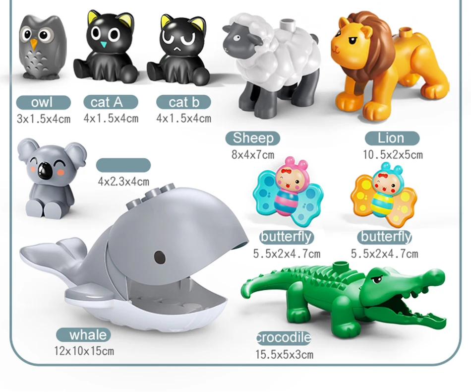 NEUE Große Größe Bausteine Zubehör Figuren Tiere Block Dinosaurier Känguru DIY Ziegel Montage Spielzeug Für Kinder Kinder Geschenk – Detail 2
