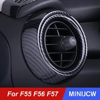 Anillo de ventilación de aire para coche, funda de salida, carcasa de fibra de carbono, pegatina decorativa para Mini Cooper One S JCW F55 F56 F57, accesorios