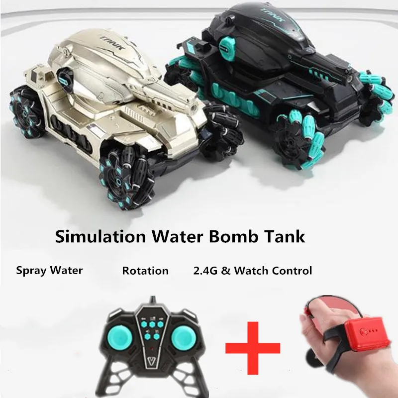 

Gesture Water Bomb Tank Car RC Stunt Drift 2.4G Watch Control Launch Water Bomb Vehical Light Music Effect Boy Kids RC Toys Gift