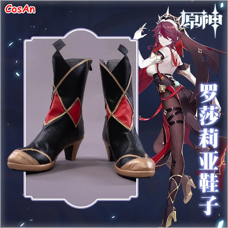 

Hot Game Genshin Impact Rosaria Shoes Cosplay The High Quality Universal High Tops Adventure Boot Role Play Used 35-43 Size