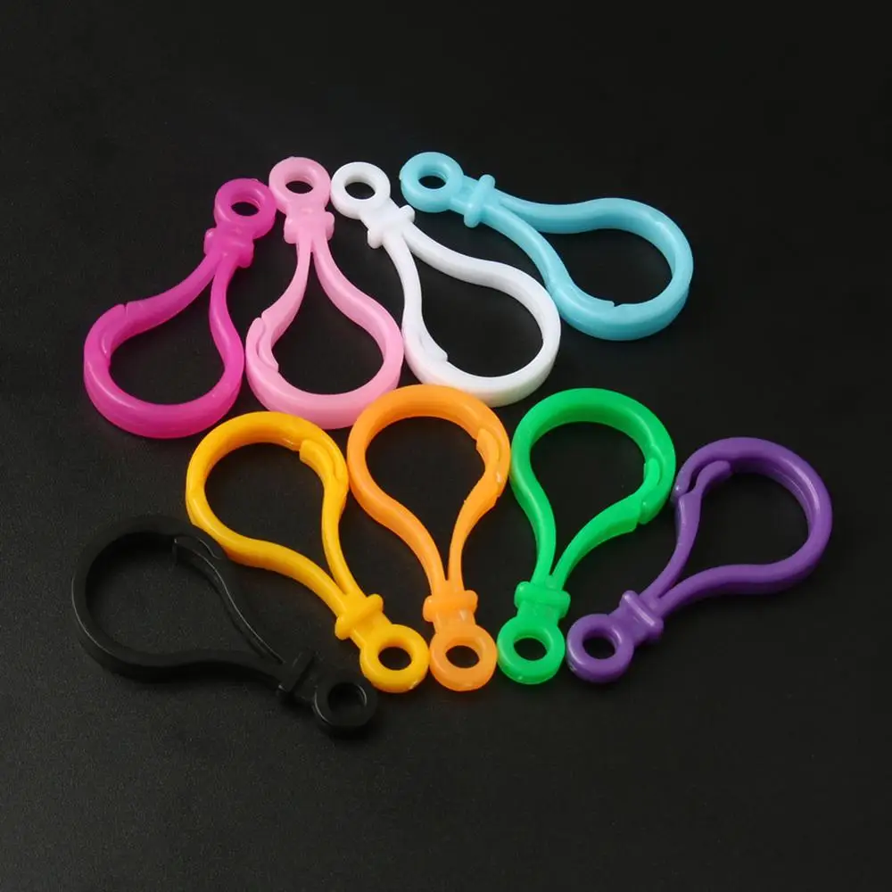 50/100pcs Colorful Plastic Lamp Shape Buckle Snap Hook Lobster Clasp for Handmade Jewelry Making Needlework Keychain Wholesale