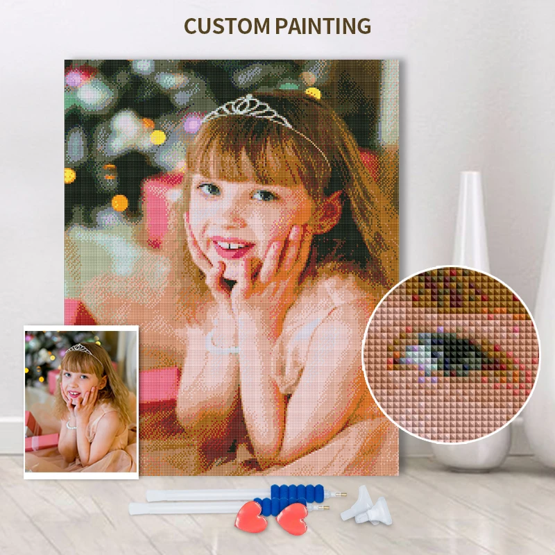 RUOPOTY Photo Custom Diamond Painting Cross Stitch Full Square 5D DIY Diamond Embroidery Mosaic Rhinestone Picture Decor Home