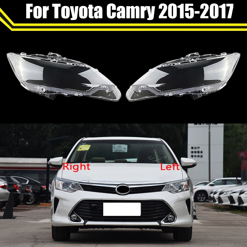 

Car Front Headlight Lens Cover Lampshade Clear Shell Auto Transparent Case Headlamp Caps Styling For Toyota Camry 2015 2016 2017