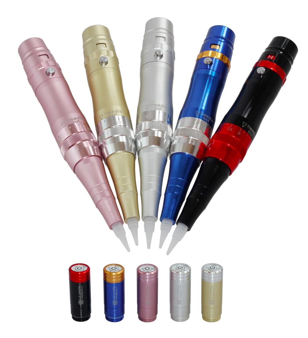 

5 colors to choose profession Rotary Tattoo Pen Wireless Permanent Makeup Tattoo Machine eyebrow lips Needle