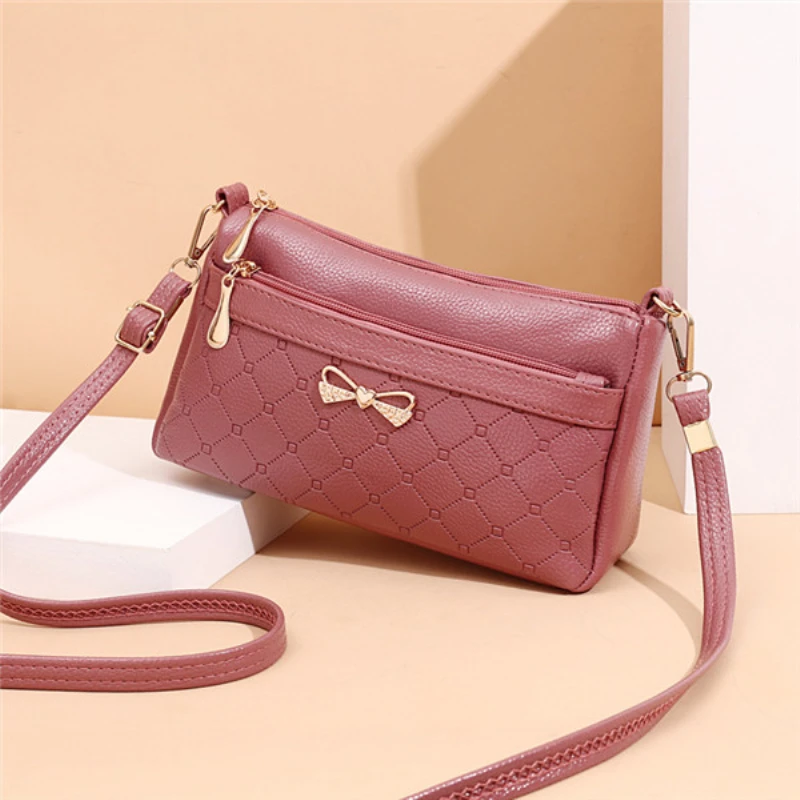 Women Bowknot Leather Small Handbags Female Shoulder Crossbody Bag High Quality Ladies Messenger Purse Tote