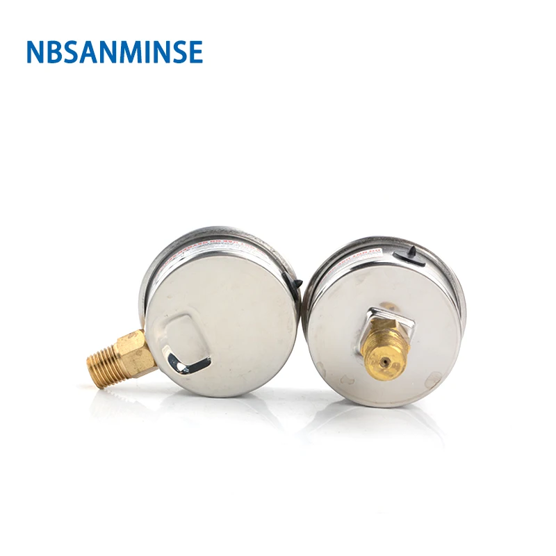 NBSANMINSE Hydraulic Oil Pressure Gauge SM2SB50B/L 2 inch G1/4 Liquid Manometer Pression Instruments SS304 Gauge Brass Thread