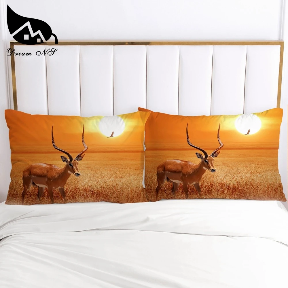 Dream NS 50x75/70x70cm Lovely Elk Deer Decorative Pillowcase High Definition Jungle Deer Home Decoration Polyester Pillowcase