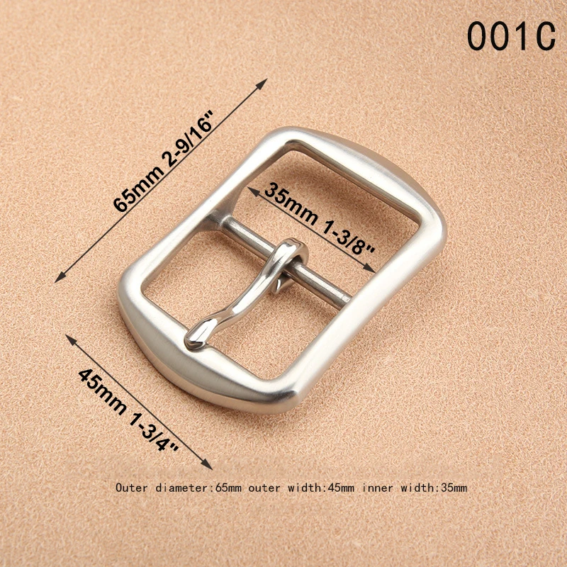 1pcs 304 Stainless Steel 35mm Belt Buckle End Heel bar Buckle Single Pin Heavy-duty For Leather Craft Strap Webbing Dog Collar