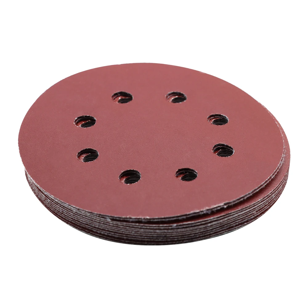 10Pcs/set 125mm 5Inch Sanding Discs 8 Holes 60-1000 Grit Sandpaper Pads Set Hook&loop Abrasive Sander Paper for Polishing Tools