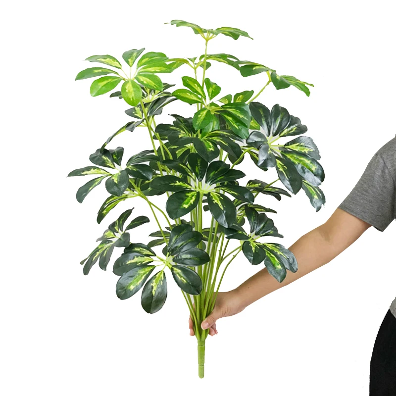 75cm 24 Gabeln große künstliche tropische Pflanze gefälschte Banyan Ast Kunststoff grüne Monstera Blätter für Hausgarten Dekoration