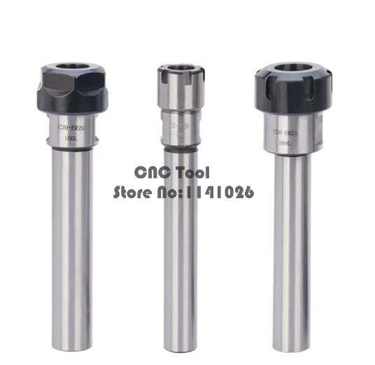Imagem -04 - Haste Reta de Extensão 100 mm C16 C20 C25 C32 150 mm Mandril de Pinça de Extensão Suporte Porca Er25um Er32um Er40um Er25 Er32 Er40