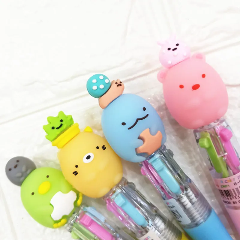 1PCS Four Colors animal Ballpoint Pen SUMIKKO GURASHI Cartoon 0.5mm Colorful Pens Office School student stationery friend  gift