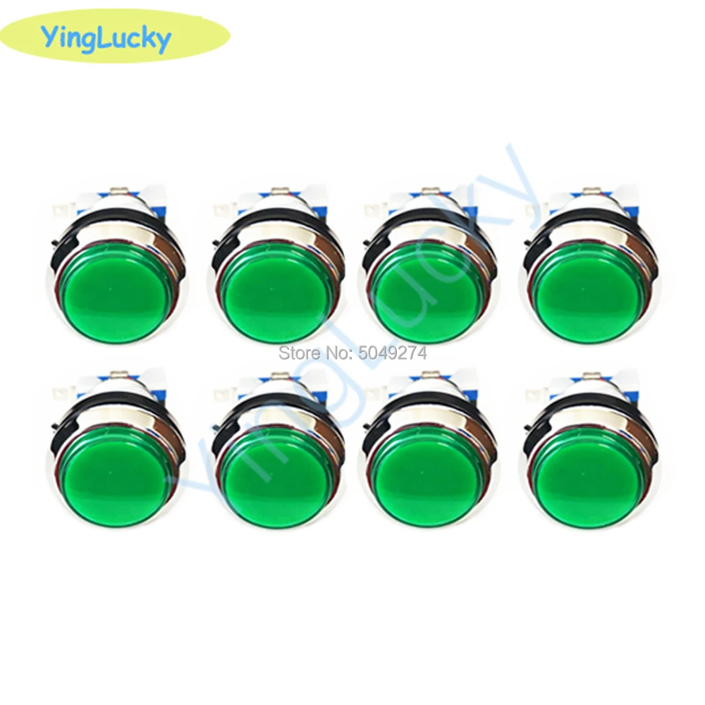 yinglucky 100pcs arcade LED button 12v silver plated coin 1p 2p start button for arcade cabinet pandora box