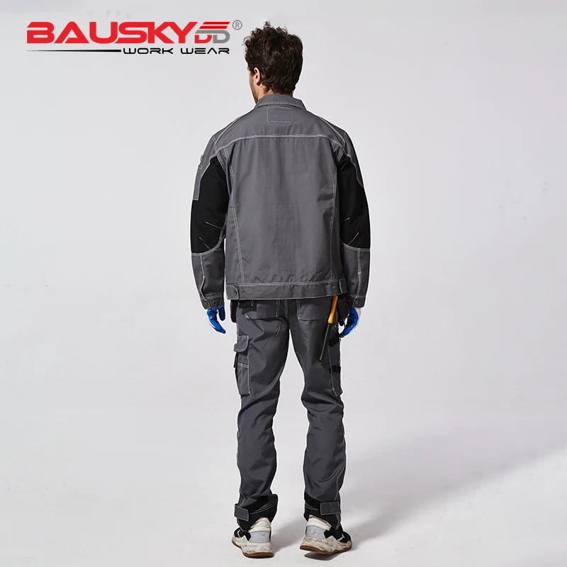 Bauskydd Working Pants Men Workwear Uniform Coat Work Clothing Sets Jackets Pants Long Sleeve Factory Repair Mechanic Protection