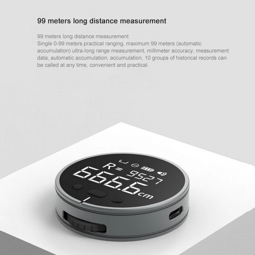 8 In 1 Digital Electronic Ruler 99M High Accuracy Laser Rangefinder LCD Display Portable Multifunction Tape Measuring Tools