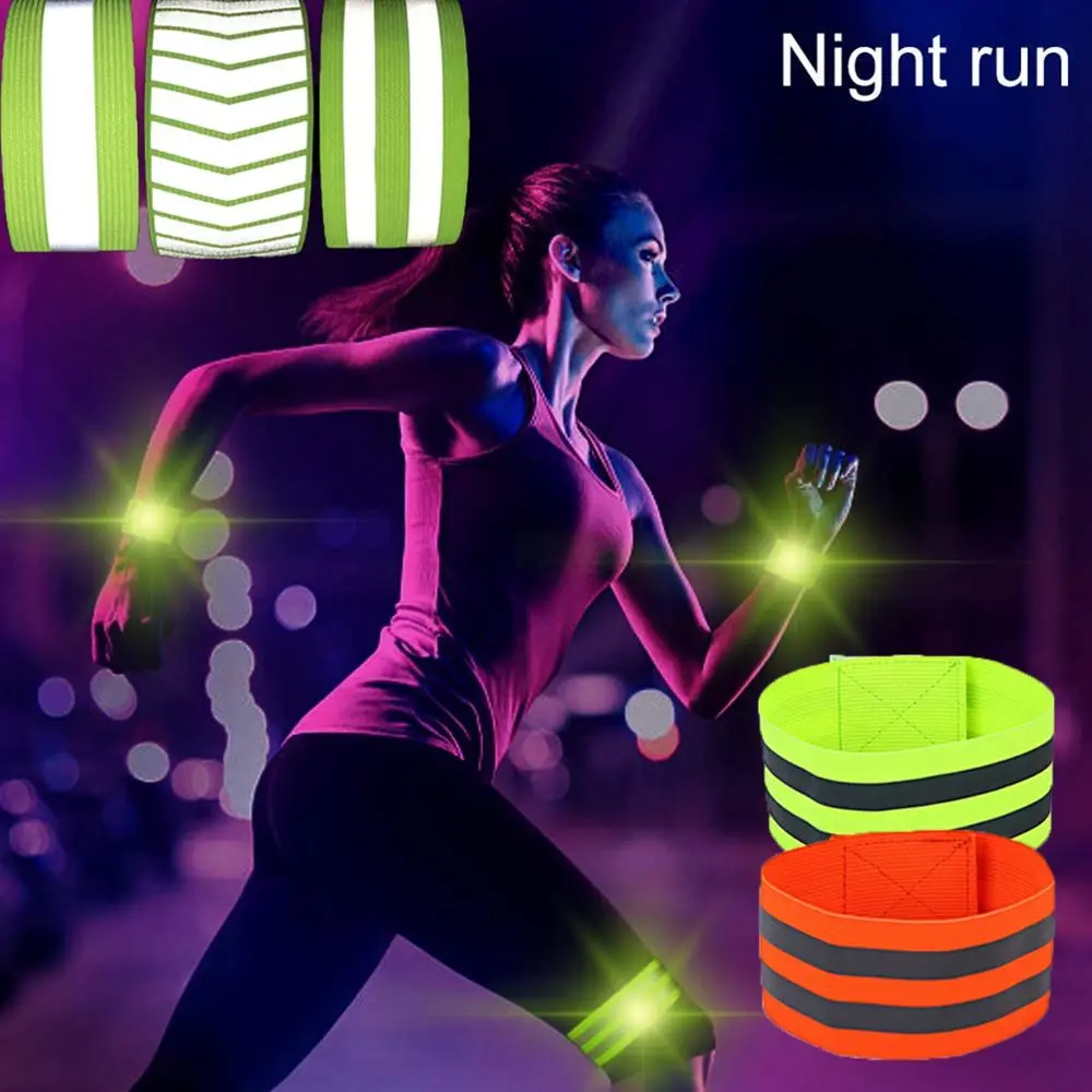 1pc Running Fishing Cycling Reflective Strips Outdoor Warning Wristband Bike Safety Armband Bind Pants Leg Strap Reflective Tape