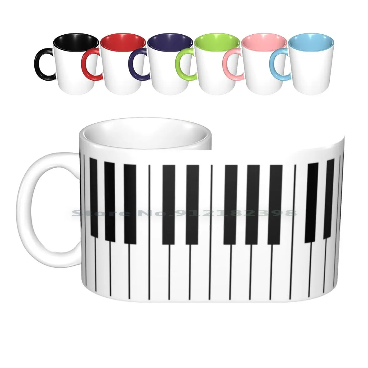 Black And White Piano Keys Ceramic Mugs Coffee Cups Milk Tea Mug Piano Keys Key Keyboard Grand Piano Music Ebony Ivory Black