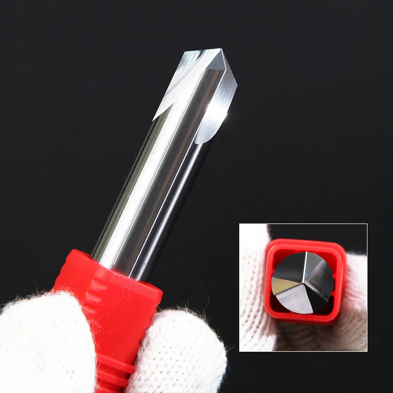 Fresa per smussatura in alluminio al carburo di CNC 60 90 120 gradi rivestita 3 flauti fresa per incisione e intaglio utensili per punte del Router