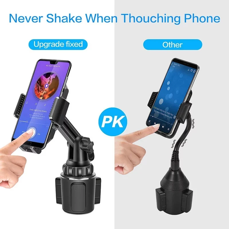 Car Cup Holder Cellphone Mount Stand for Mobile Cell Phones Adjustable Car Cup Phone Mount for Huawei Samsung
