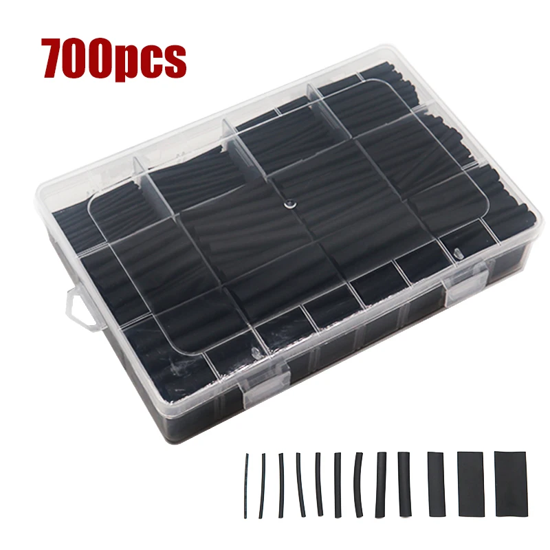 700Pcs 2:1 Heat Shrink Tube Tubing Gaine Thermoretractable Polyolefin Sleeving Wrap Wire Assorted Connector Box Kit Dropshipping