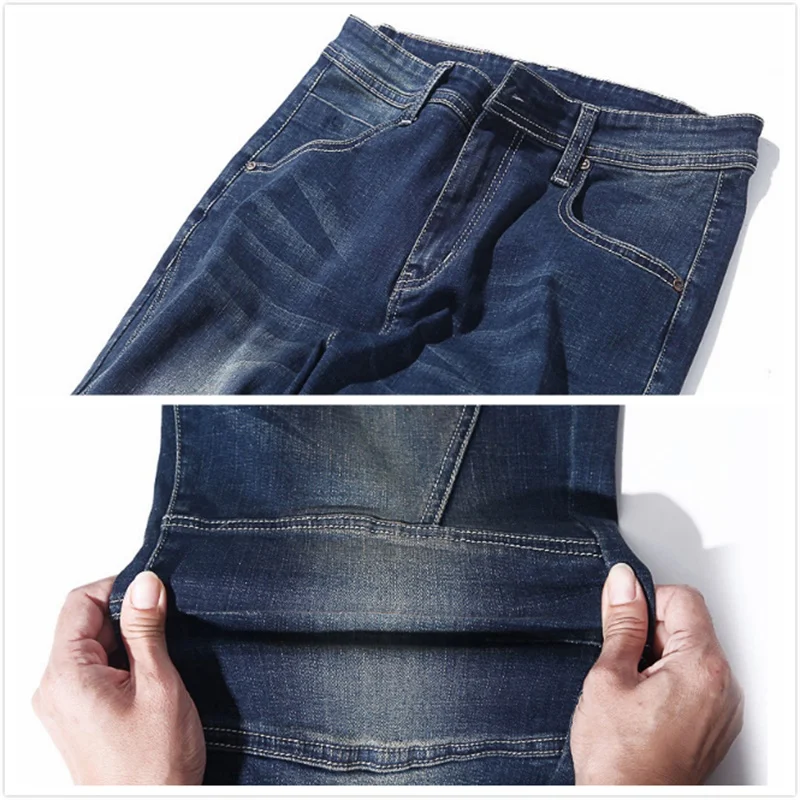 EH · MD® Oversized Jeans Men's Loose Washed Slim Fit Feet Splicing Trousers High Stretch Black Blue Feet Harem Pants 2020 New