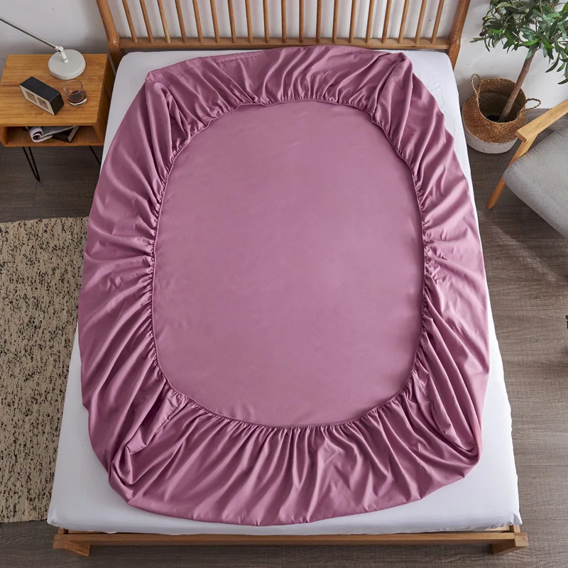 Drap-Juste 100% Coton avec Bandes artificiel astiques, Couvre-Matelas Réglable, Antidérapant, pour Lit Simple, Double, King, Queen, 160/180/200cm