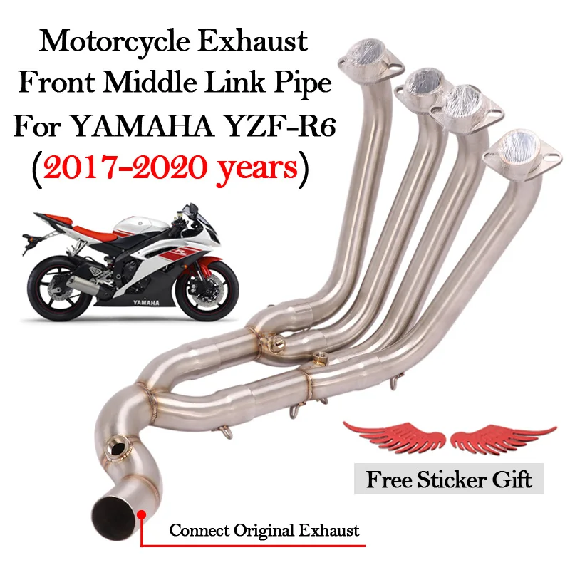 Full System Motorcycle Exhaust Modified Escape Muffler Front Middle Connect Link Pipe Slip-On For YAMAHA YZF R6 YZF-R6 2017-2020