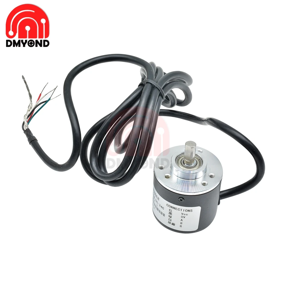 

New Encoder 600P/R Incremental Optical Rotary 600 Pulse /R 360 Pulses /R AB 2 Phase 6mm Shaft Encoder DC 5V-24V For Racing Robot