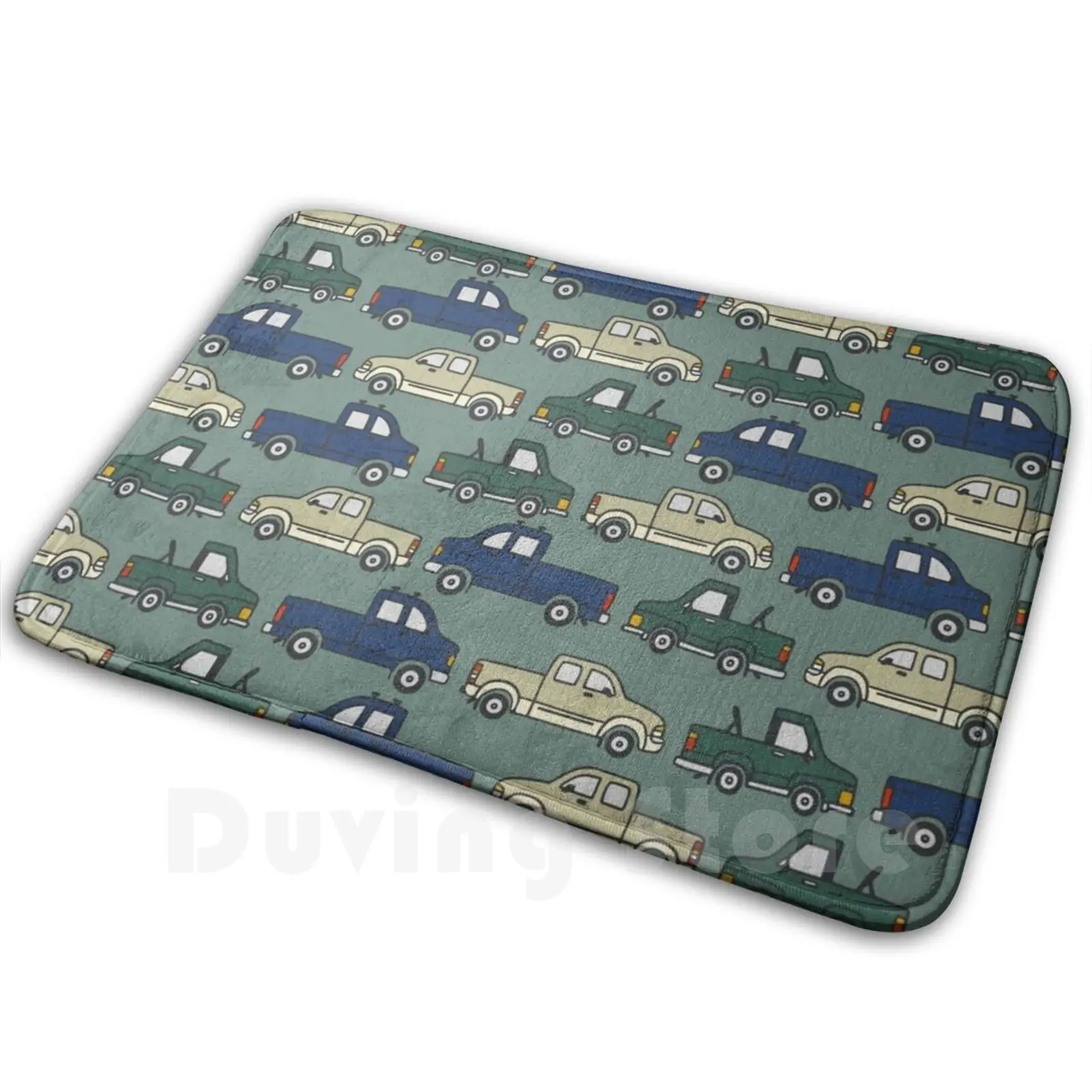 Adventure Trucks Mat Rug Carpet Anti-Slip Floor Mats Bedroom Trucks Truck Driving Cars Traffic Cartoon Boy Road Trip Adventure