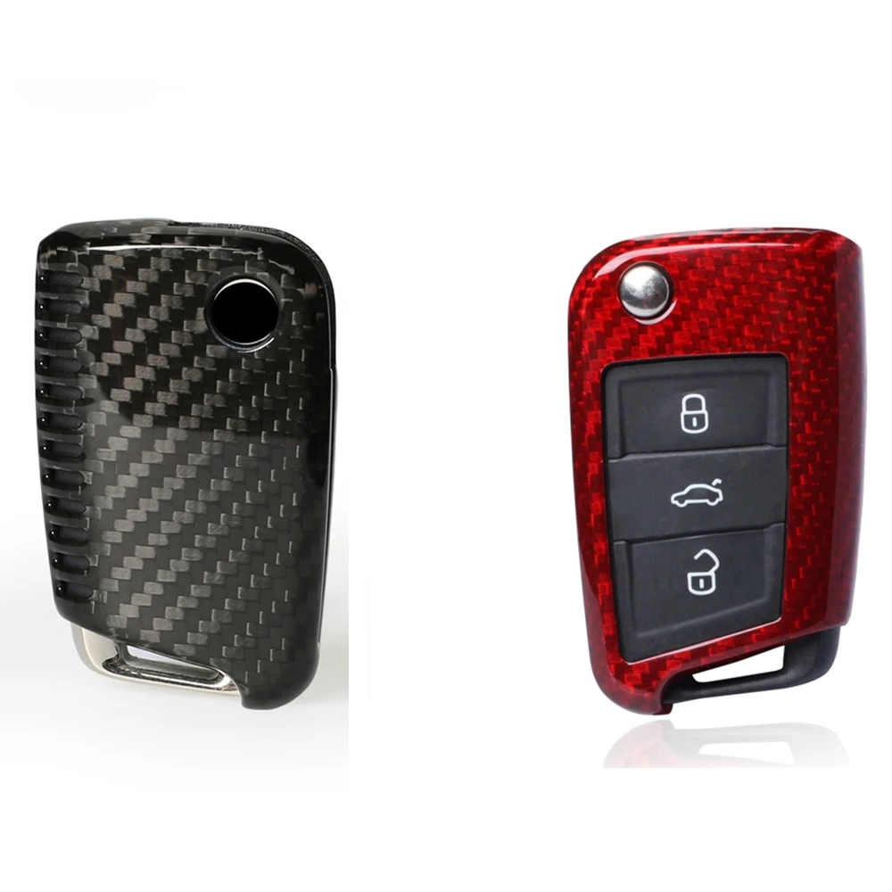 

Carbon Fiber Auto Remote Key Shell Fob Cover Case For Volkswagen VW MK7 Golf GTI Jetta 2015-2019 Seat Leon Cupra ST 2019-2020