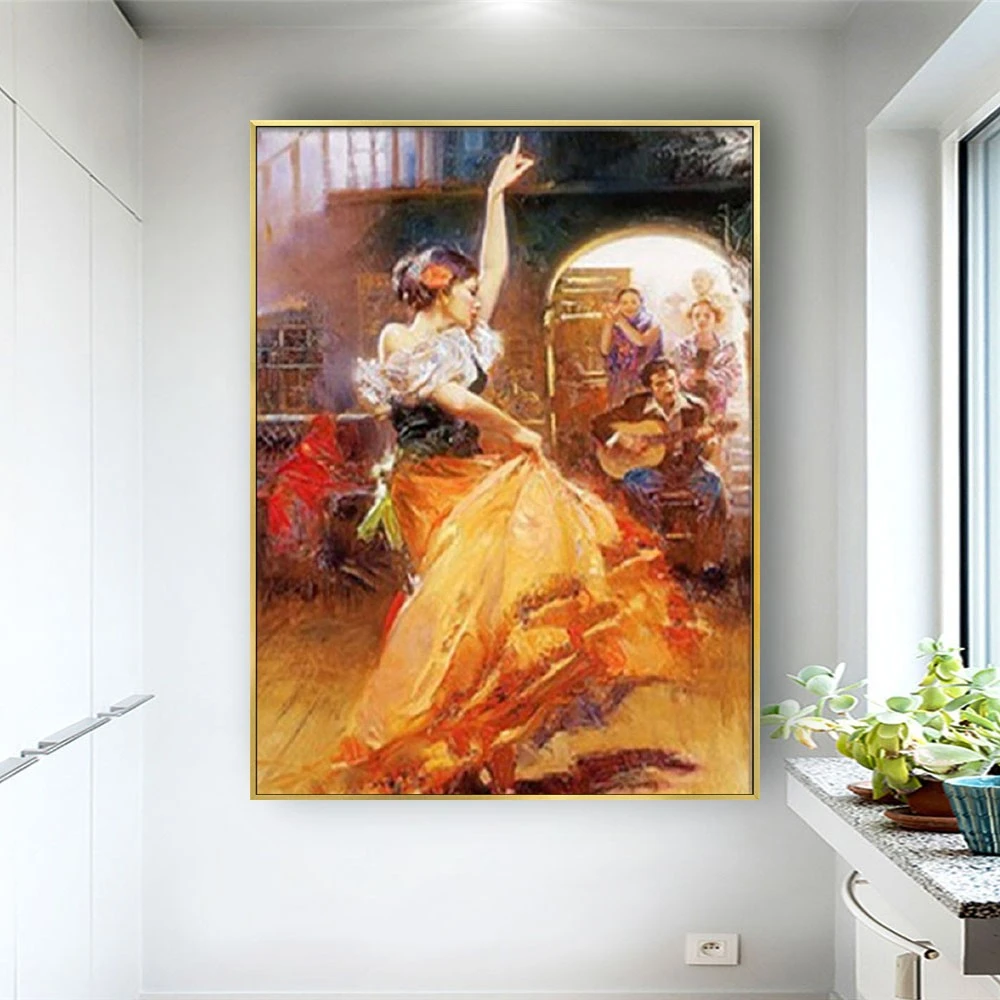 Spanish Oil Paintings Living Room Wall Picture Large Canvas Paint Women Wall Art Home Decor Artwork No Framed Painting Porch