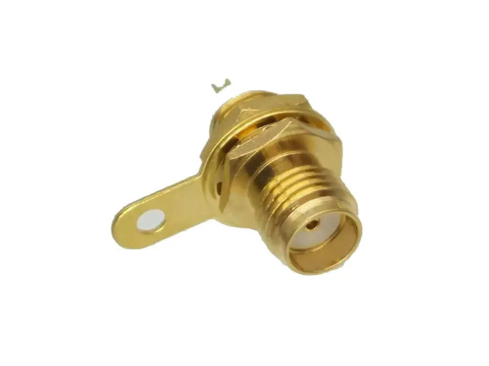 1pcs Connector SMA female jack bulkhead handle PTFE solder panel mount straight RF Coaxial