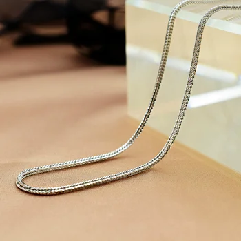 Unibaby real silver Chopin chain necklace women man Thai S925 silver fox tail necklace personalized jewelry